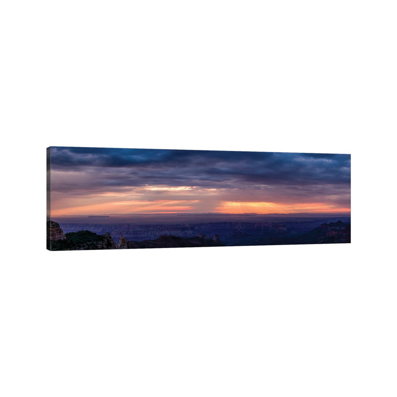 View Of Sunlight Through Clouds, Grand Canyon, Arizona, USA - Wrapped Canvas Panoramic Print