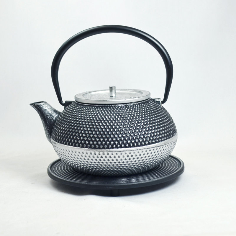 Bloomsbury Market Eleonore 1.2ml Solid Colour Teapot, Silver/Black