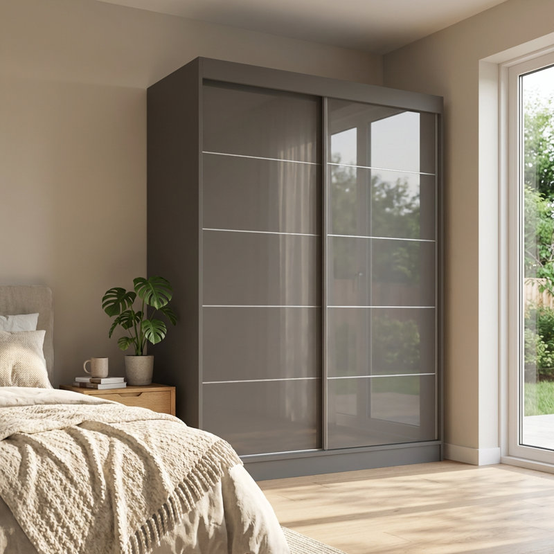 Armoire Charlisha, Gris, H 80 po x l 59 po x P 26 po
