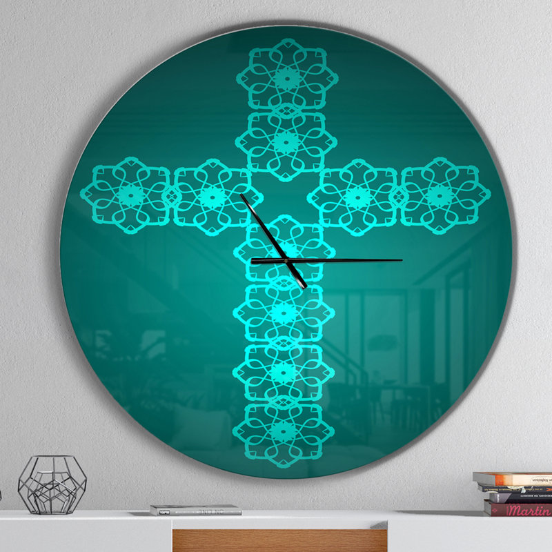 Turquoise Sainte-Croix - horloge murale moderne, Surdimensionné
