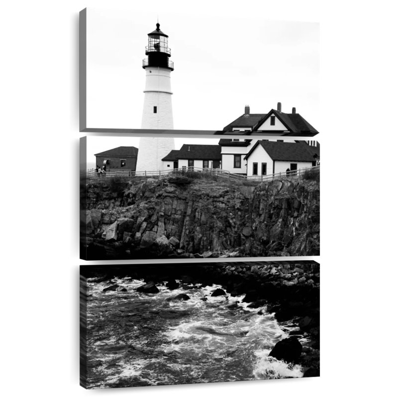 Lilie Maine Lighthouse BW, 32" H x 20" W