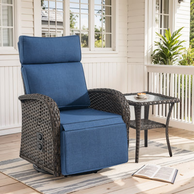 Chaise longue inclinable et réglable en osier Serita