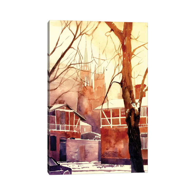 Winter in Poland 1 Piece Wrapped Canvas Painting, 30.48 cm H x 45.72 cm W