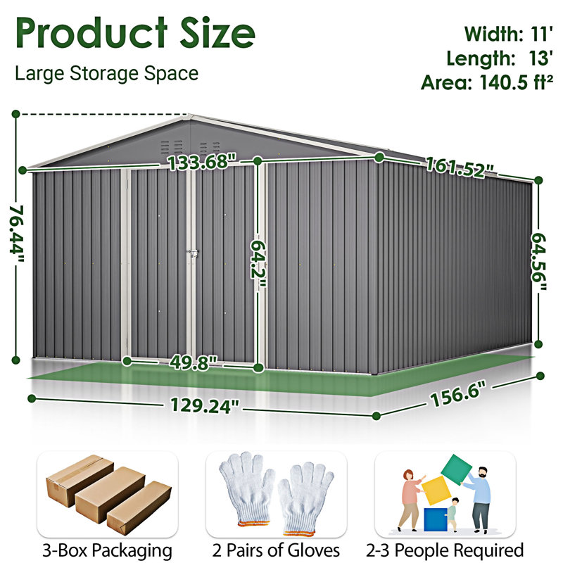 Remise de rangement extérieure avec structure de plancher renforcée