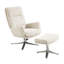 Ensemble 2 pièces chaise pivotante et repose-pieds Arko, chenille beige, base étoile argentée-119906984