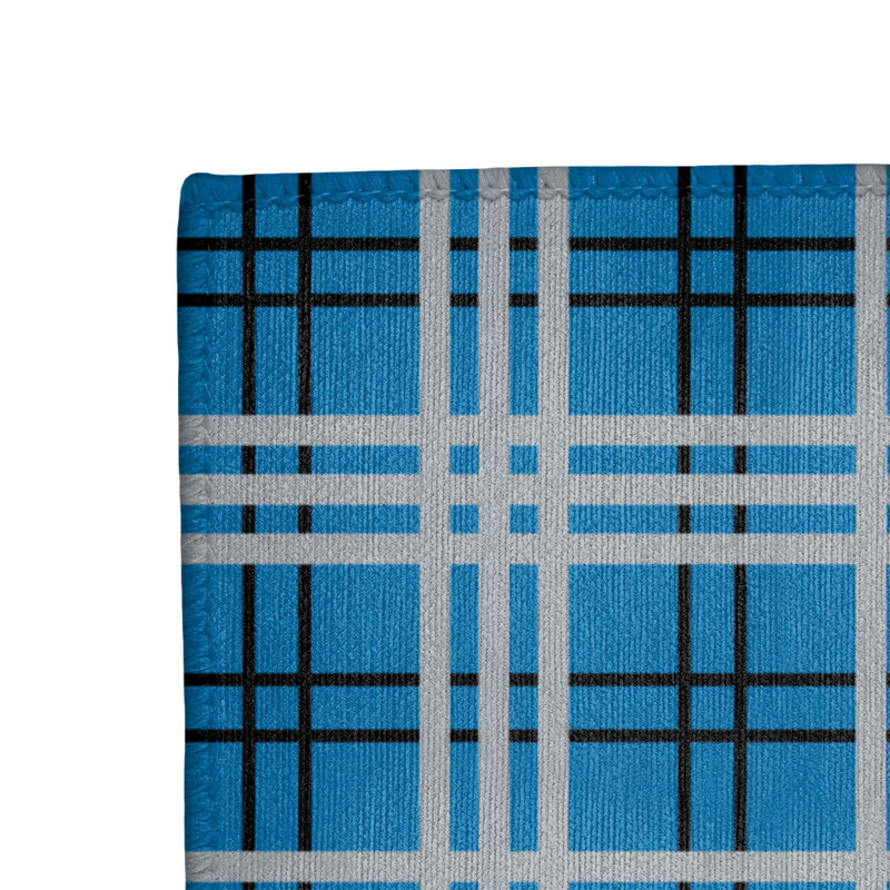 Tapis à carreaux bleu, Rectangle 5 pi x 7 pi