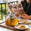Glass Teapot Set With Removable Infuser - 1200Ml Stovetop Safe Borosilicate Teapot And 4 Double Wall Teacups For Loose Leaf, Blooming, And Herbal Tea