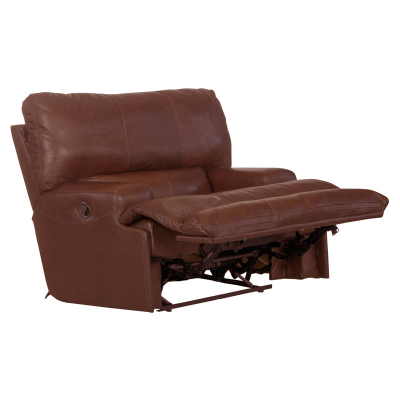 Fauteuil inclinable électrique Anjuman, Non, Manuel, Cuir véritable noyer