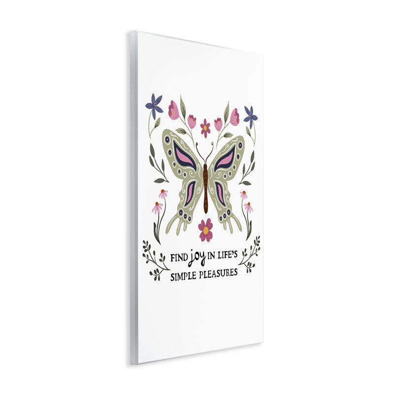 «Find Joy Life's Simple Pleasures», plaque murale, design par JJ Design House LLC, H 15 po x l 10 po