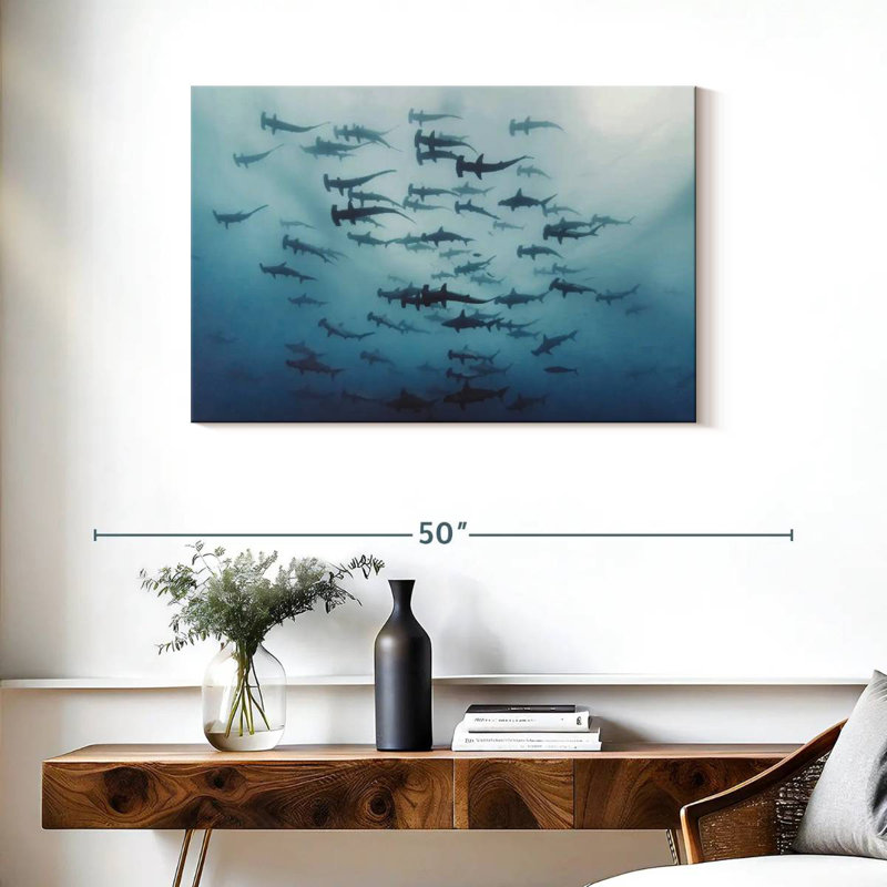 Frisson de requins marteaux, H 24 po x l 36 po