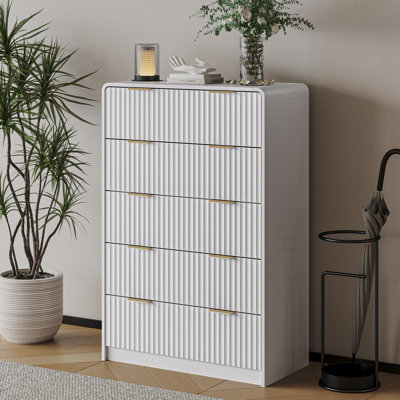 47.2” H 5-Drawer Dresser, Large Storage Chest Of Drawers For Bedroom, Living Room
