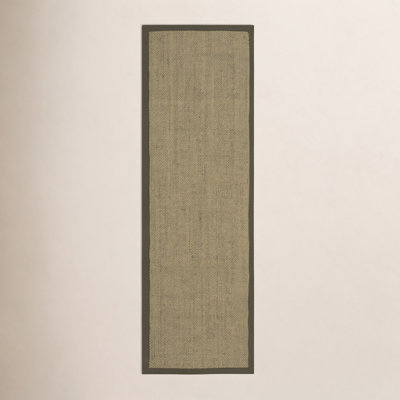 Beige Green Floral Jute Rug