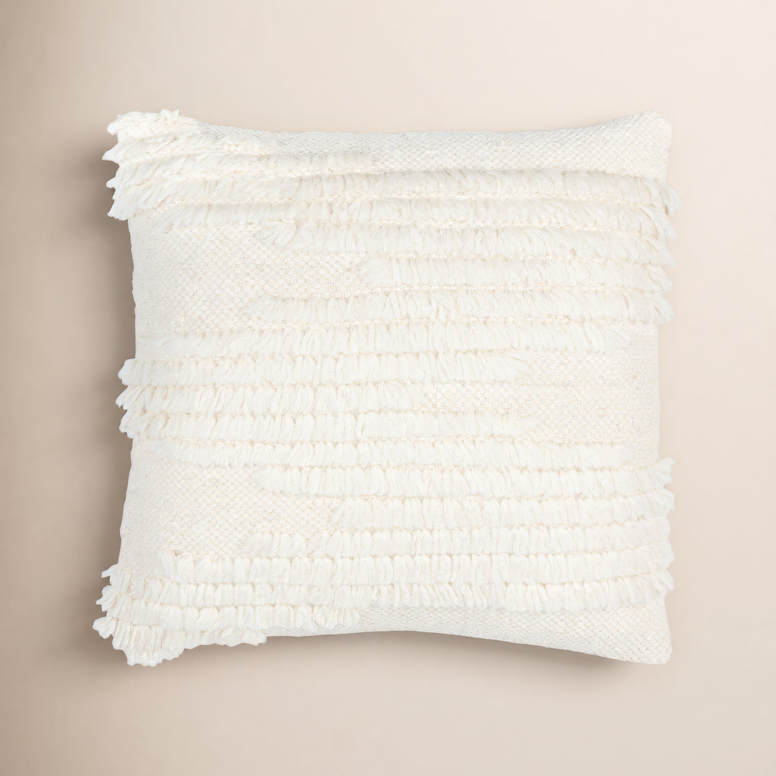 Emberly Ruffled Cotton Throw Pillow, Down, 22" x 22"