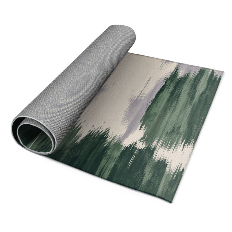 Watercolor Beige Indoor and Outdoor Area Rug, Rectangle 9' x 12'