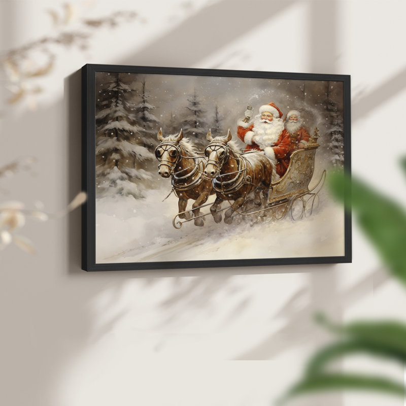 Chirstmas Art-CCCLVIII -Framed Print - Restickable, H 11 po x l 14 po, Noir, noir, noir, noir
