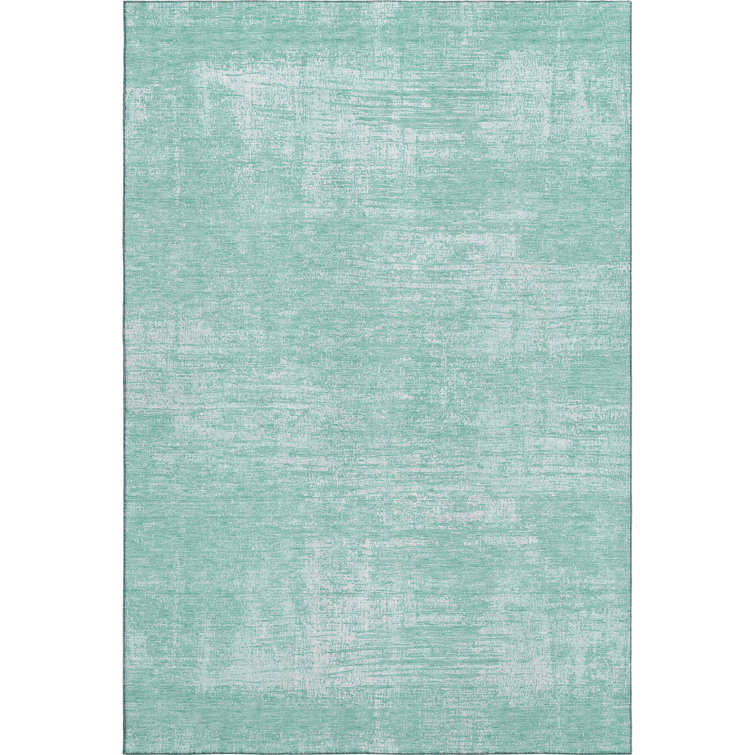 Premium Machine Washable Prisco Turquoise Rug