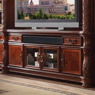 Puig Transitional Rectangular 4-Door TV Stand for TVs up to 80" with Shelf Inside