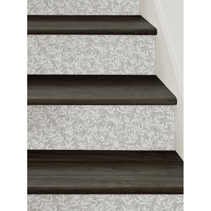 Élévateur de plantes à motif floral, H 7 po x l 48 po, gris