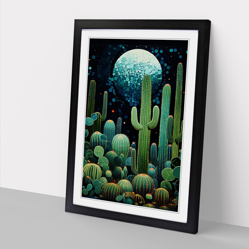 Cactus Orphism - Framed Print, Black Framed, 64cm H x 46cm W x 2cm D