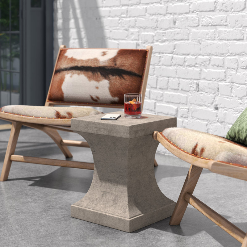 Aleea Concrete Top End Table, Dark Gray