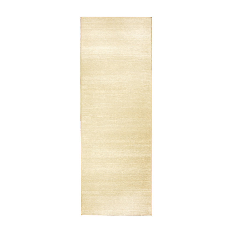 Tapis crème uni tissé à plat crème, Tapis de couloir 2 pi 6 po x 7 pi