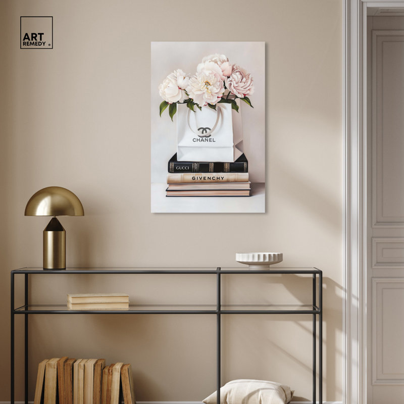 Art graphique sur toile crème, H 30 po x l 20 po, Toile tendue