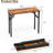Small Computer Desk Folding Table - 35.8" Foldable Office Desk, No Assembly, Perfect for Small Spaces in Bedroom, Dorm, or Apartment, Portable Mini Desk or Study Table with Compact Design, Brown