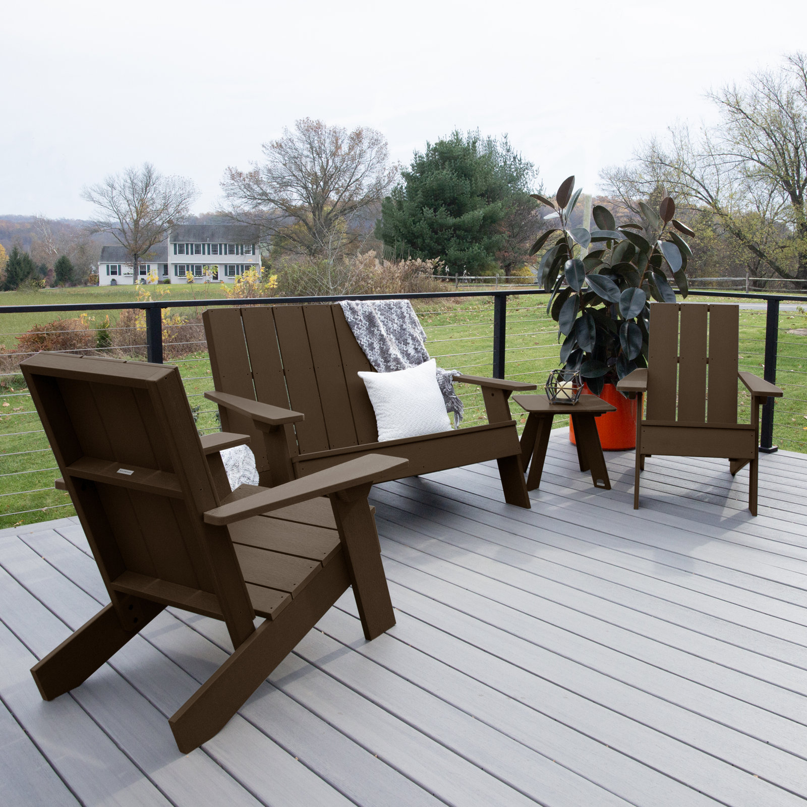 Byrnes 4 - Person Patio Conversation Set, Brown
