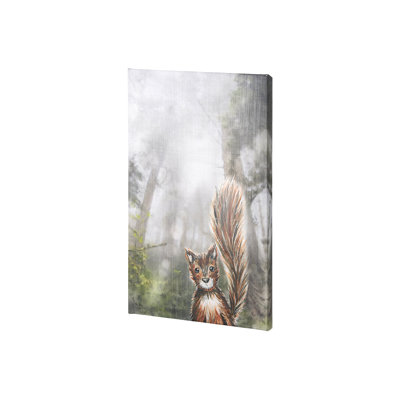 Toile texturée brodée à la main Forest Squirrel a Hand