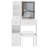 29.2" Small Size Left Drawer Desktop Vanity Table + Cushioned Stool, Large Sliding, Touch Control, Tri-Color Switching, Brightness Adjust LED Mirror, High Capacity Storage, Suitable For Small Space-1528128600