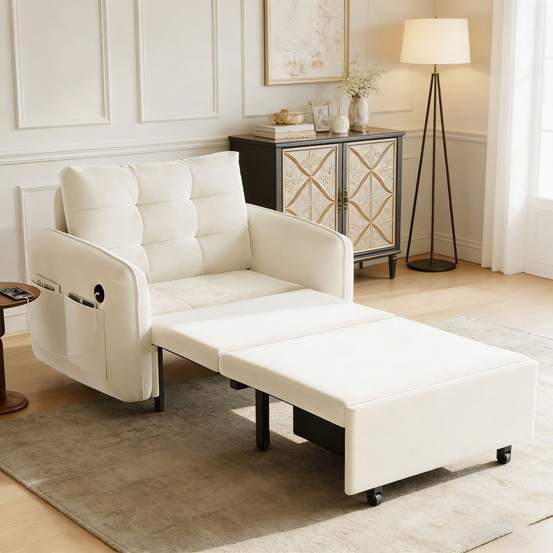 3-in-1 Sleeper Chair Bed, Beige