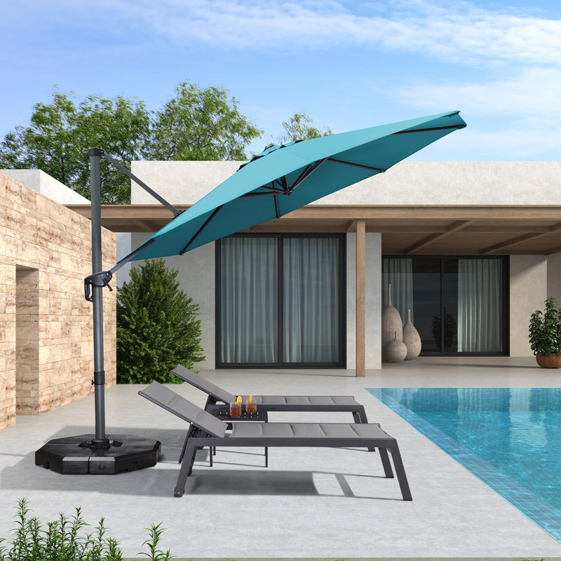 Parasol en porte-à-faux 132 po bleu, Bleu