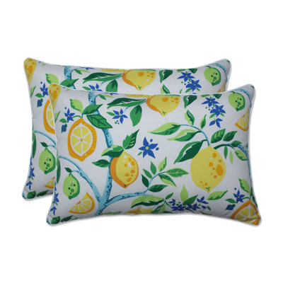 Lemon Tree Yellow Outdoor Rectangular Pillow Cover & Insert