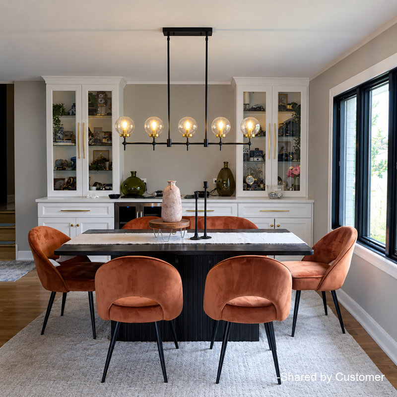 Mid-Century 5-Light Clear Glass Linear Chandelier