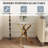 Babb Glass Cross Legs End Table-339584615