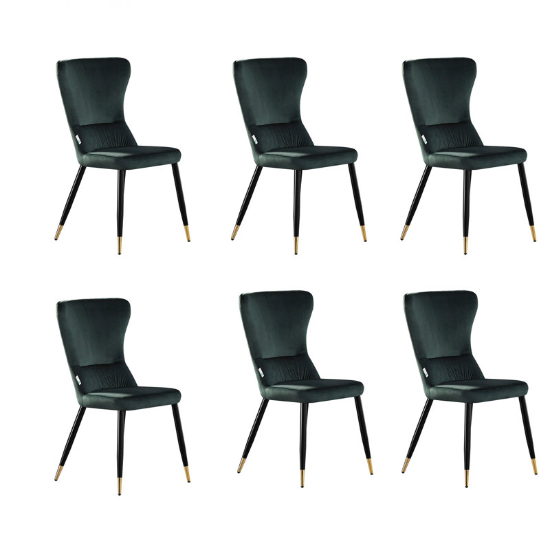 Hartshorne Velvet Dining Chairs - Ergonomic Curved Back with Metal Legs -  Side Chair for Dining Room Kitchen Living Room, 4