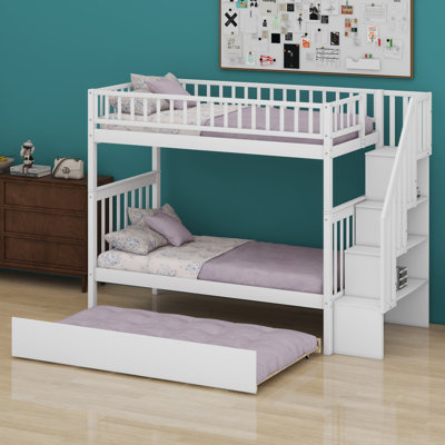 Bunk Bed With Trundle And Storage Staircase
