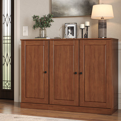 Armoire à chaussures 100% en bois massif avec portes à panneaux surélevés, tablettes réglables, rangement modulaire pour vestibule, l 48,5 po x H 35,75 po