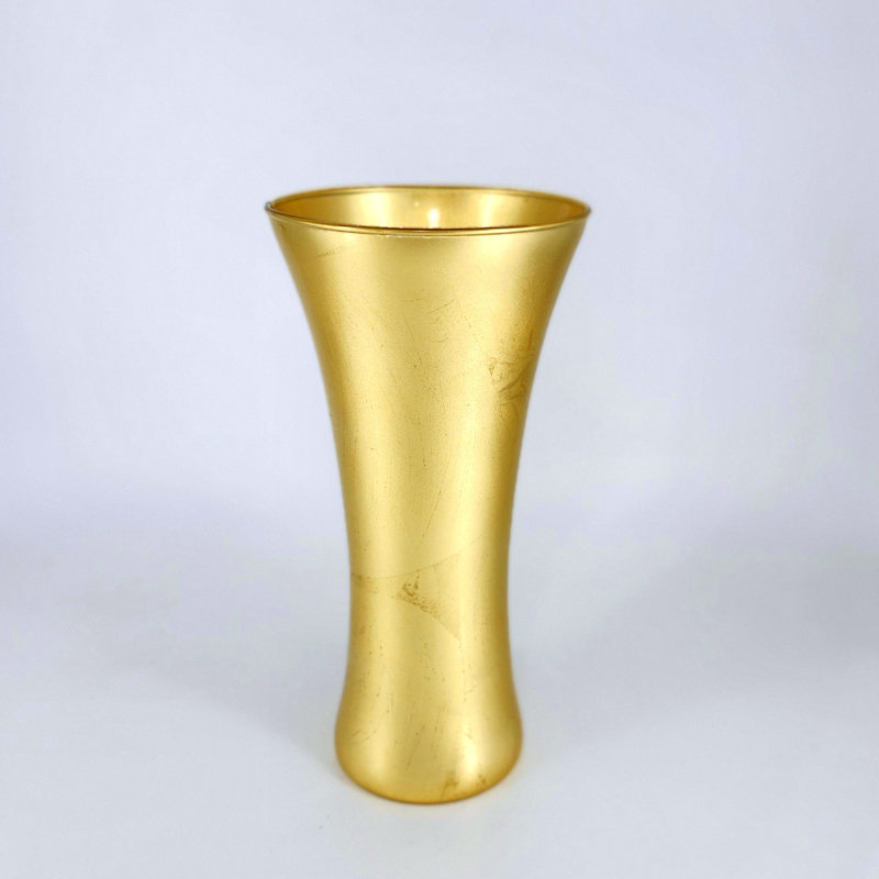 PATTY Solid Gilded Glass Bouquet Vase, Overall Height - 11.75'', Gold