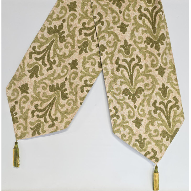 RLF Home Tracery Table Runner with lining/tassels
