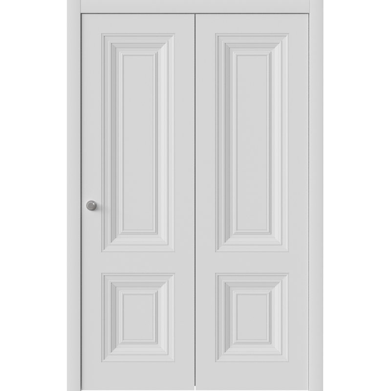 Portes coulissantes pliantes pour garde-robe | Essentiel - 1772 - blanc | Ensemble de quincaillerie pour moulures robustes | Portes de garde-robe de chambre en bois massif