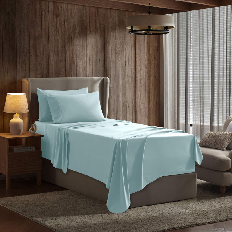 Ensemble de draps en microfibre Hotel Luxury, Bleu aqua, Simple