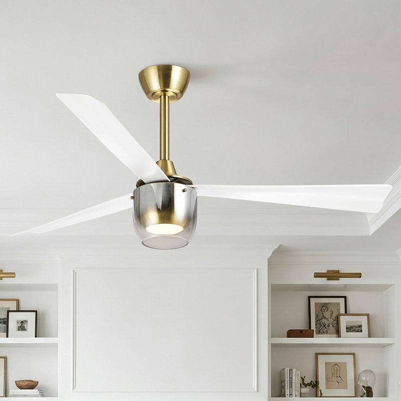 52" Propeller Dimmable LED Ceiling Fan with 3CCT LED Lights and Remote Control