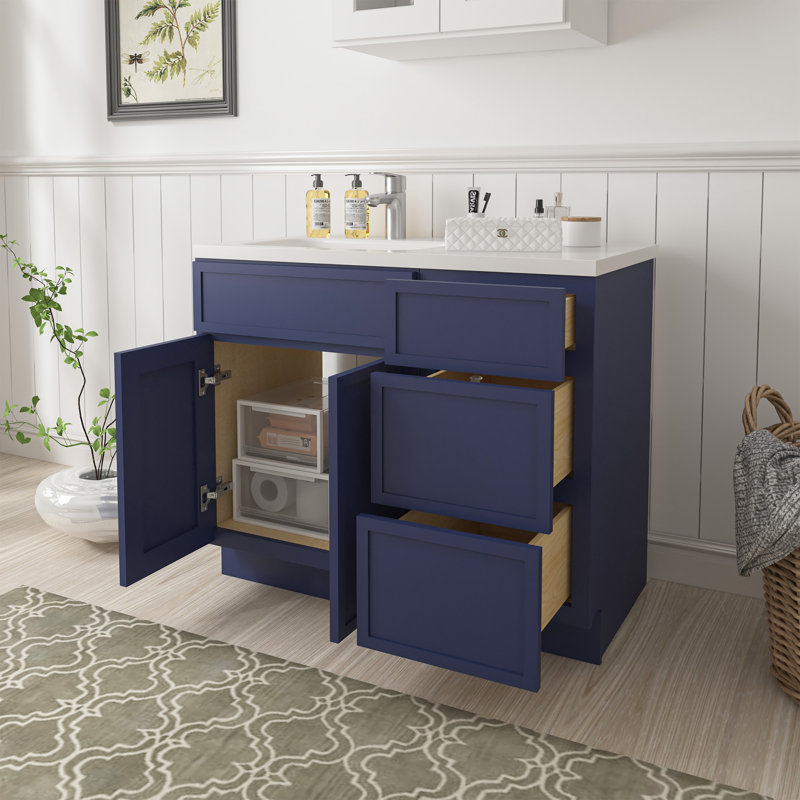 Base de meuble-lavabo simple 39 po seulement, Bleu