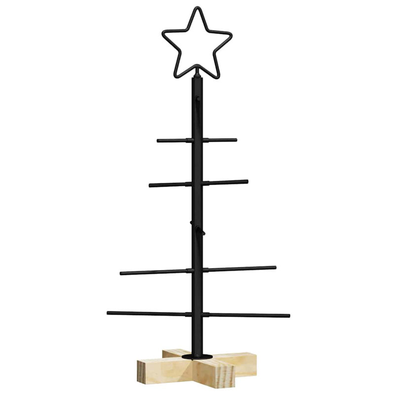  Metal Christmas Tree with Stand Black Powder-coated steel, 1.97' H