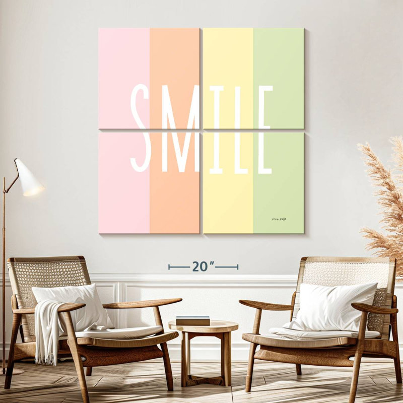 Sourire arc-en-ciel, H 57 po x l 57 po