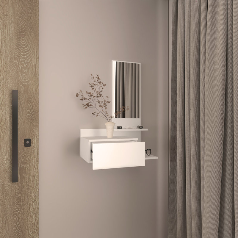 Console miroir 23,5 po, Blanc