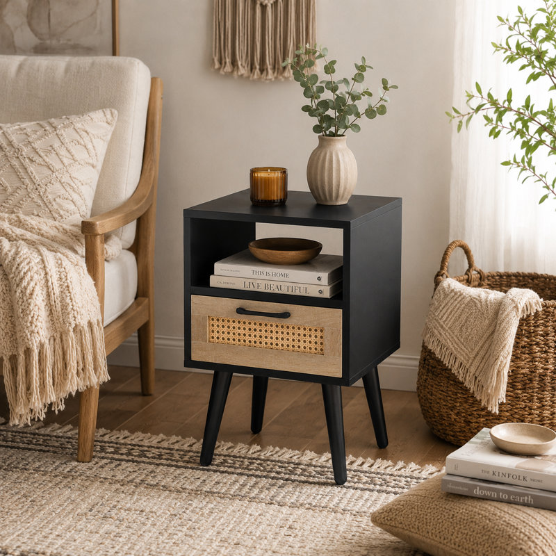 Table de chevet Soan, Noir