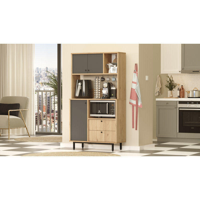 Armoire polyvalente Colesen, Noir / Beige