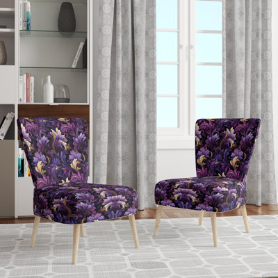Chaise d'appoint rembourrée de couleur mauve foncé Royal Ragdolls